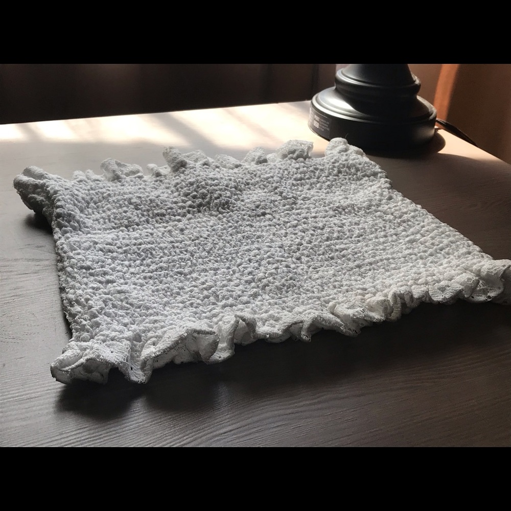 white ribbed tube top